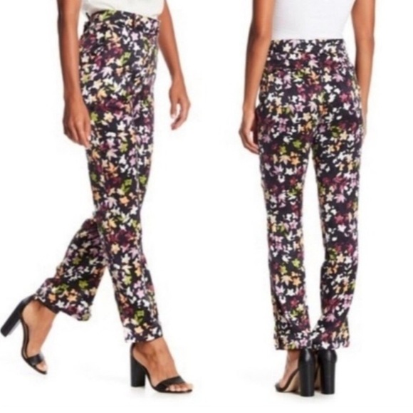 Equipment Pants - Equipment Femme Florence 100% Silk Trouser Pants Multi Floral Straight Leg